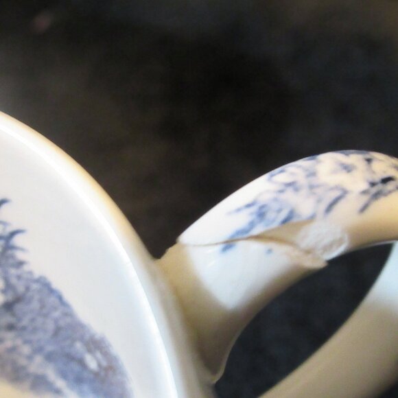 Vintage Holmar English Village Japan Teacup Coffee Set of 3 (* 1 Flawed) - Picture 6 of 7